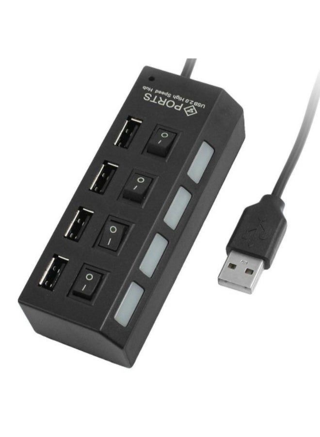Generic 4-Port USB High Speed Hub Adapter black  - Image 2