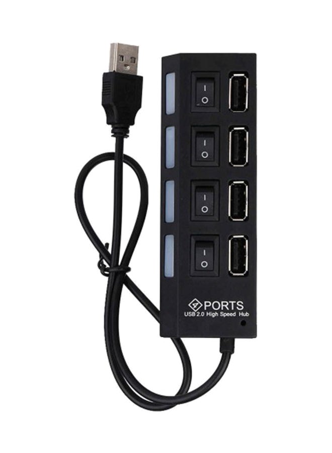 Generic 4-Port USB High Speed Hub Adapter black  - Image 1