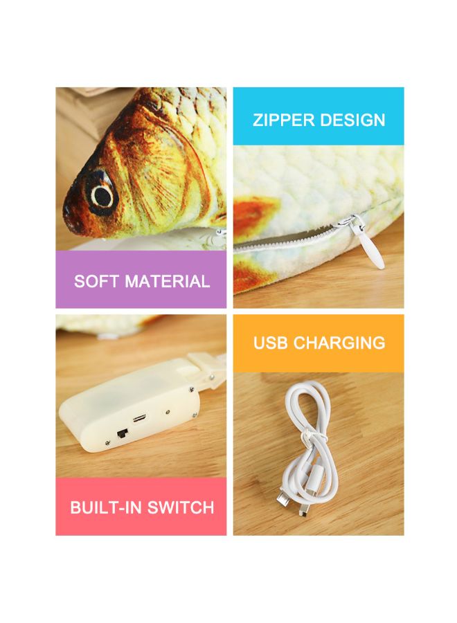 Realistic Plush Simulation Electric Doll Fish Brown/White 28 x 5 x 14cm - Image 4