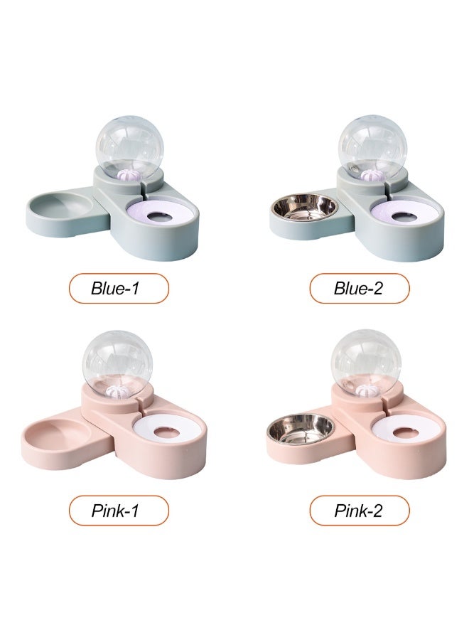 2-In-1 Bowl Set With Detachable Stainless Steel Bowl Pink 33 x 17 x 21centimeter - Image 4