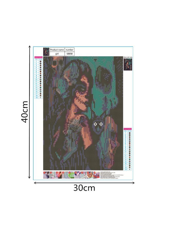 لوحة فنية جدارية بتصميم فتاة الهالوين متعدد الألوان 30 x 40سم - Image 3