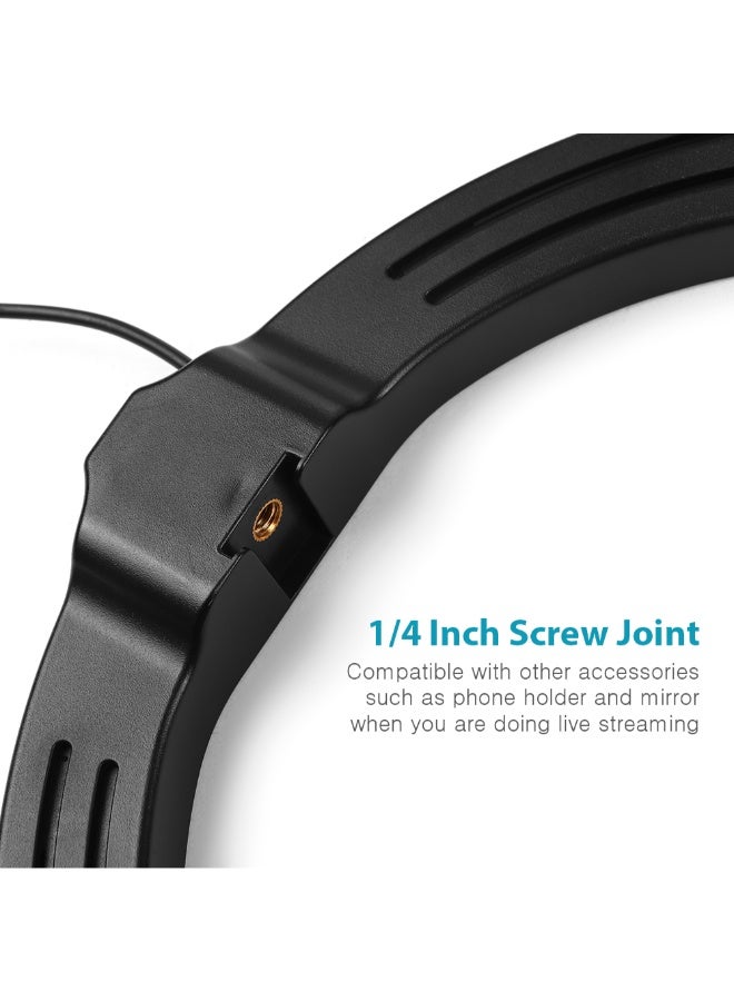 حلقة إضاءة LED للمكتب بدرجة ضوء قابلة للضبط أسود/ أبيض 10.2بوصة - Image 4