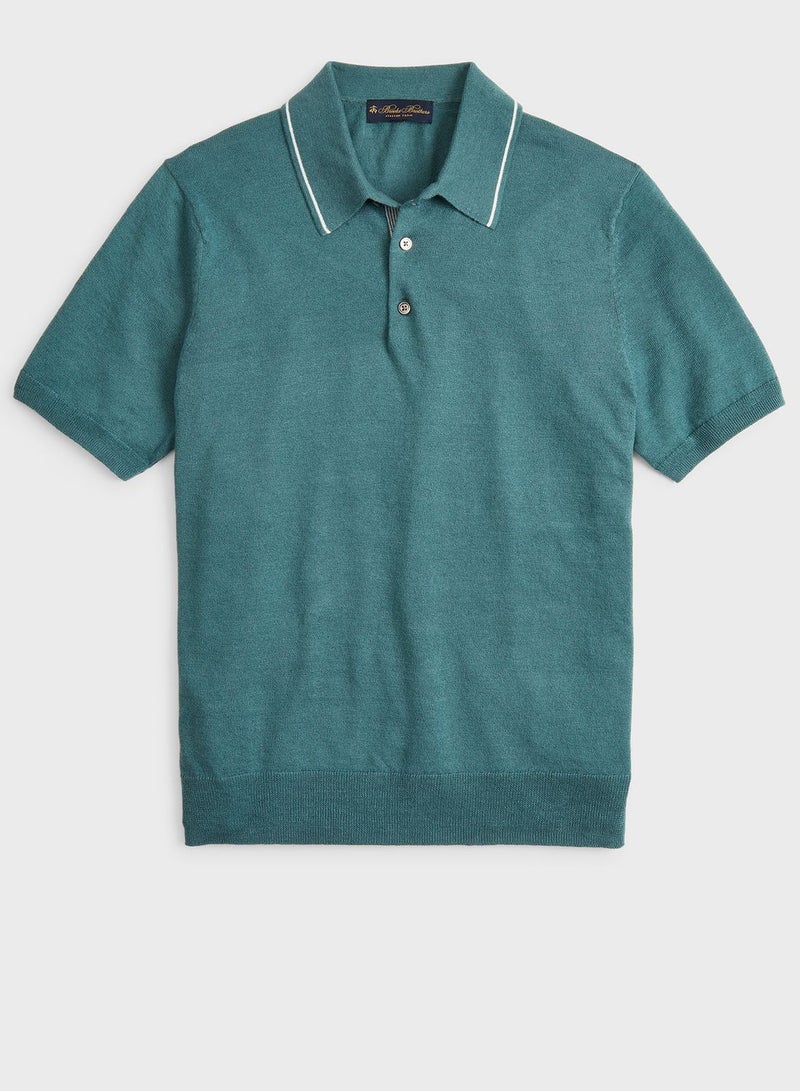 روكس براذرز تيشيرت بولو أساسي بياقة أخضر - Image 1
