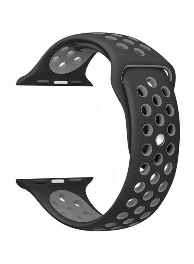 Liger Replacement Silicone Watch Bracelet For Apple Watch Series 1 / 2 / 3 / 4 Black/Gray - Image 1