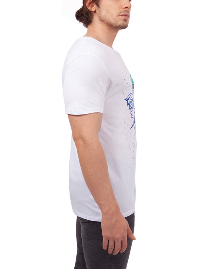 Biggdesign Anemoss Captain Fish Short Sleeve T-Shirt White/Blue  - Image 4
