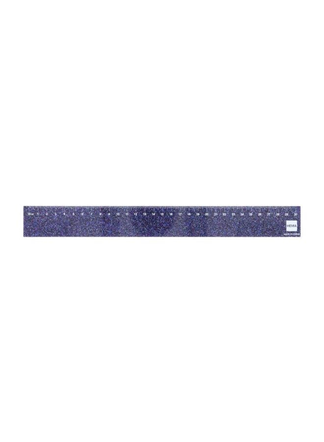 Hema Plastic Glitter Ruler Navy 