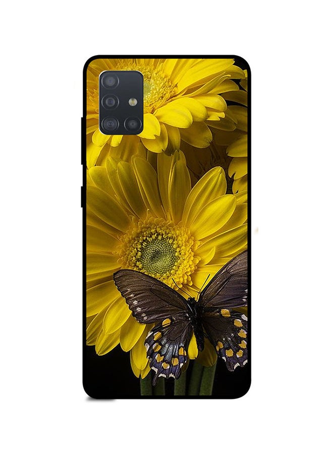 Theodor Protective Case Cover For Samsung Galaxy A51 Yellow Sunflower And Brown Butterfly