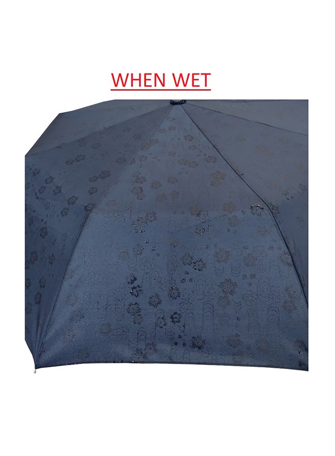 Hello 3-Fold Automatic Open Waterproof Umbrella Blue - Image 3
