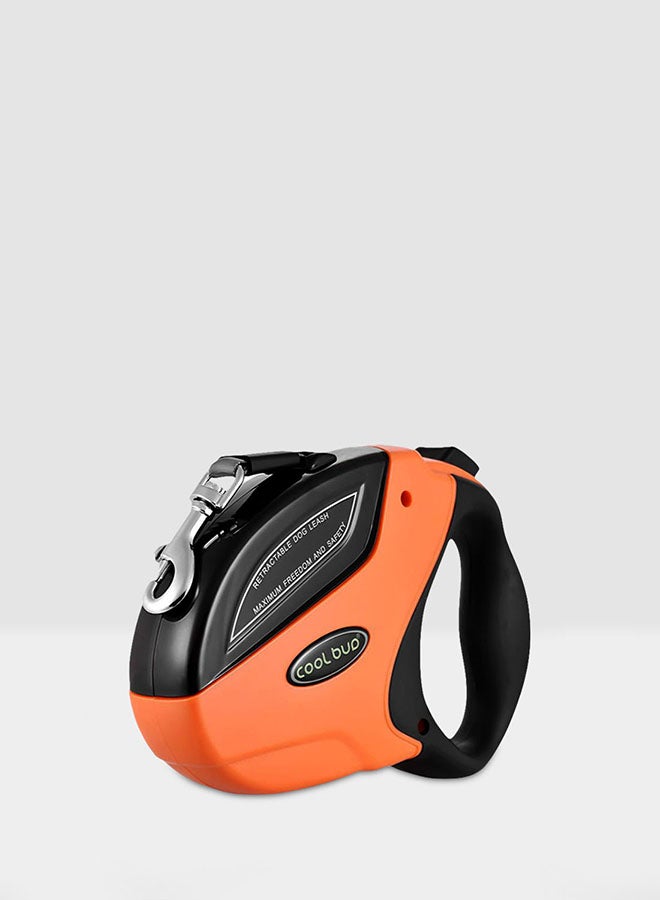 Retractable Dog Walking Leash With Break & Lock Button Orange/Black - Image 1