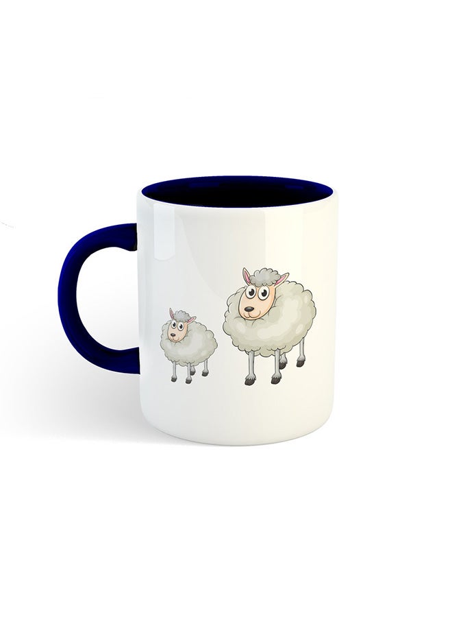 Eid Al-Adha Sheep Printed Mug White/Navy