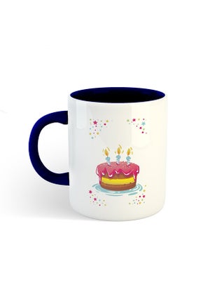 Happy Birthday Cake Printed Mug White/Navy - v1592476249/N38763735A_1