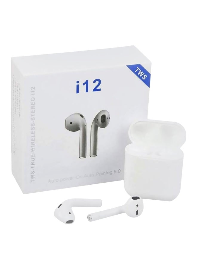 Generic - i12 TWS Bluetooth In-Ear Earphones With Charging Case White - Image 1