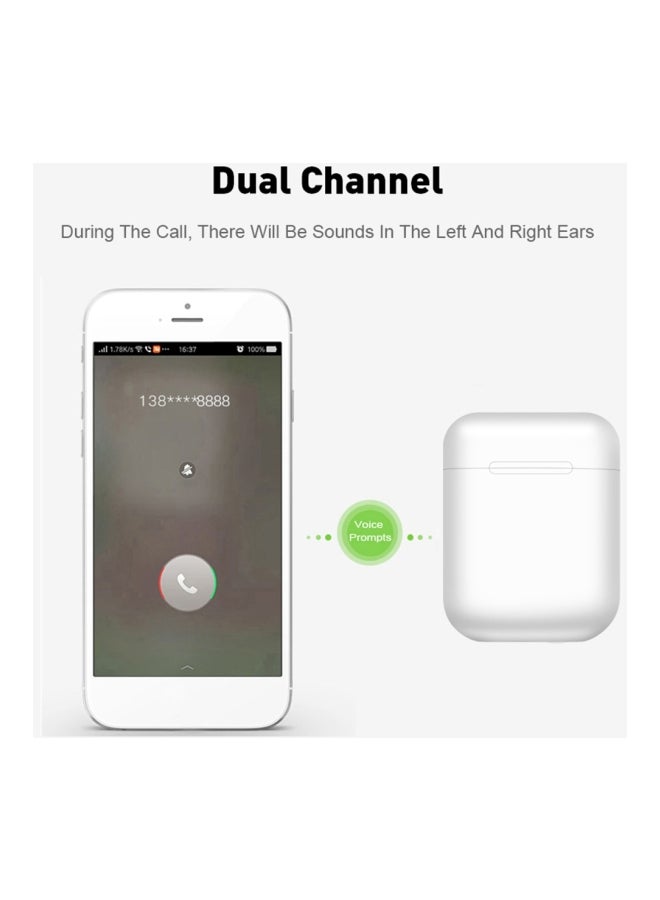 Generic - i12 TWS Bluetooth In-Ear Earphones With Charging Case White - Image 1