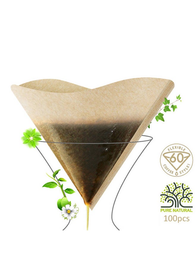 Viden 100-Piece Unbleached Disposable Coffee Filter Paper Beige 13.4x10.2centimeter  - Image 3