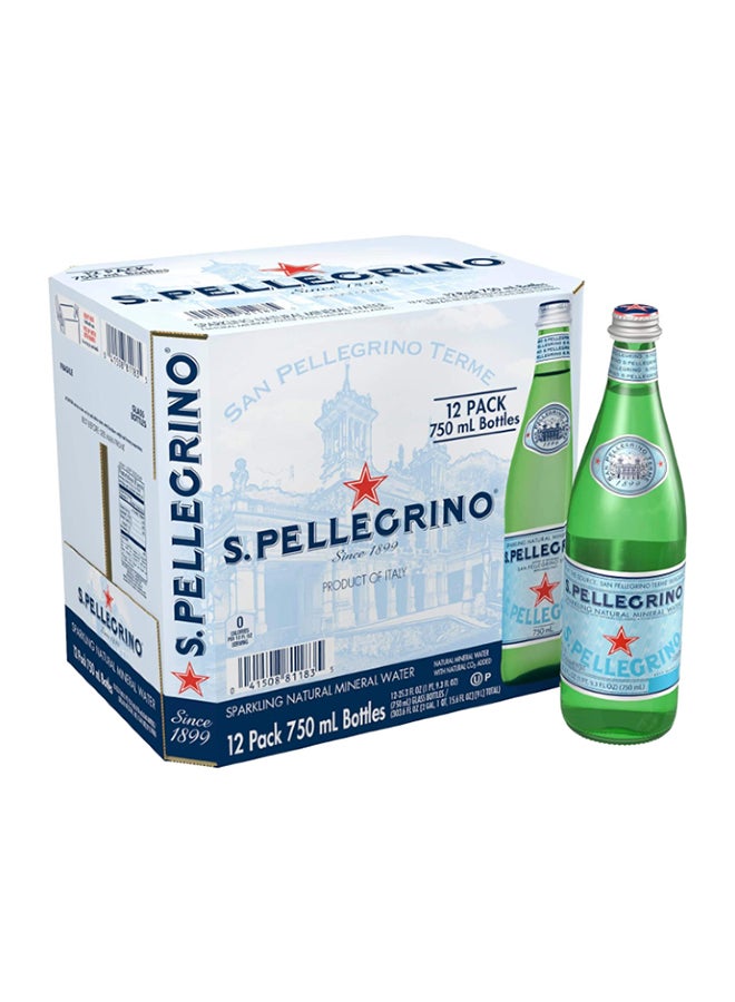 Sanpellegrino Natural Mineral Sparkling Water Glass 750ml Pack of 12 - Image 1
