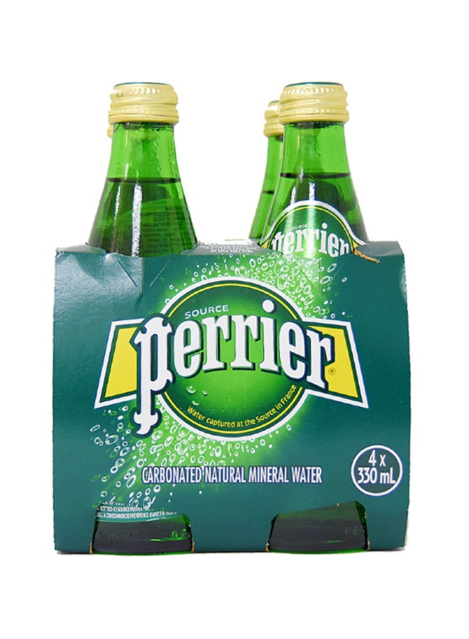 Perrier Glass Bottle Sparkling Mineral Water 330ml Pack of 4  - Image 1