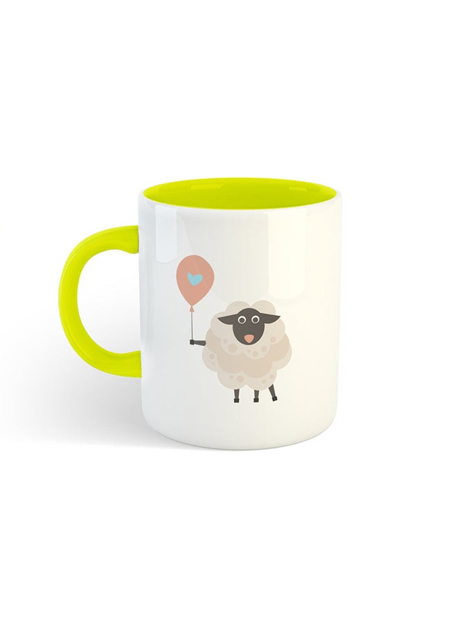 Eid Al-Adha Sheep Printed Mug White/Yellow