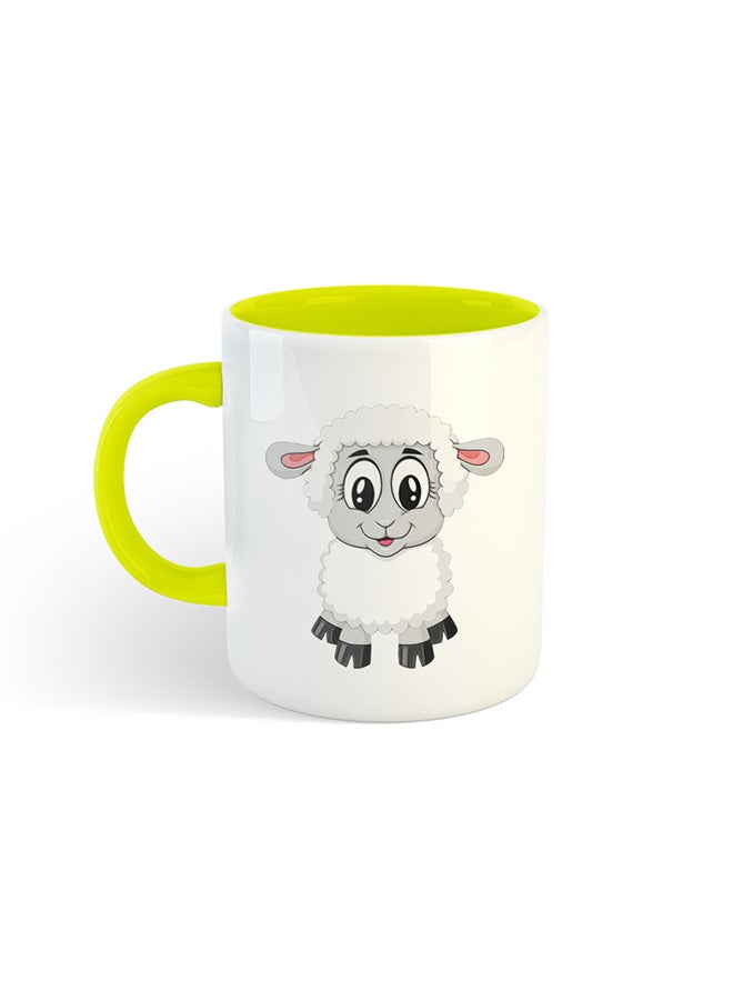 Eid Al-Adha Sheep Printed Mug White/Yellow