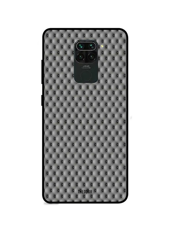 غطاء حماية واقٍ لهاتف شاومي ريدمي نوت 9 رمادي بنمط غرز منخفضة