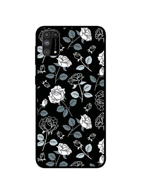 Protective Case Cover For Samsung Galaxy M31 White And Black Flower