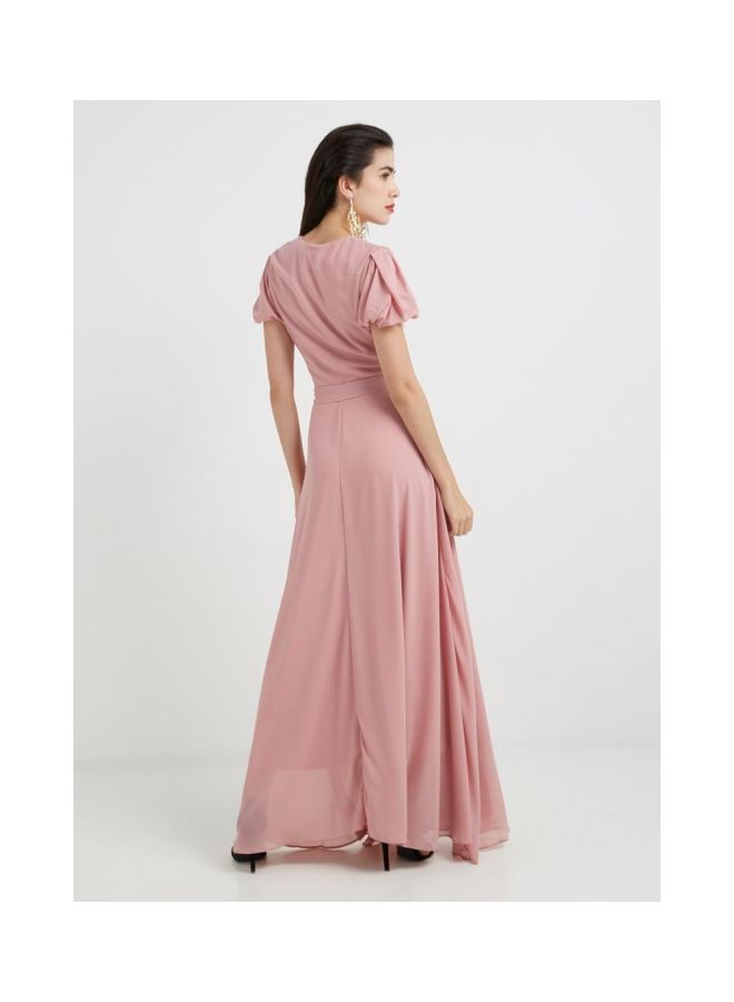 tfnc LONDON - Katia Wrap Maxi Dress Pale Pink - Image 1