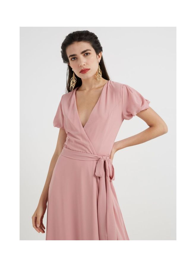 tfnc LONDON - Katia Wrap Maxi Dress Pale Pink - Image 1