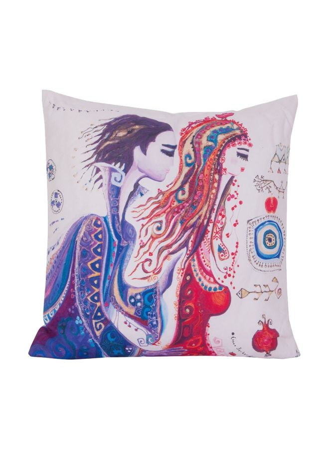 Biggdesign Printed Decorative Pillow White/Blue/Red 40x40cm - Image 1