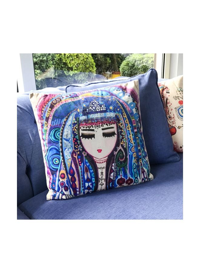 بيج ديزاين وسادة زينة بتصميم مافي سو أزرق/أحمر/أبيض 40x40سم  - Image 4