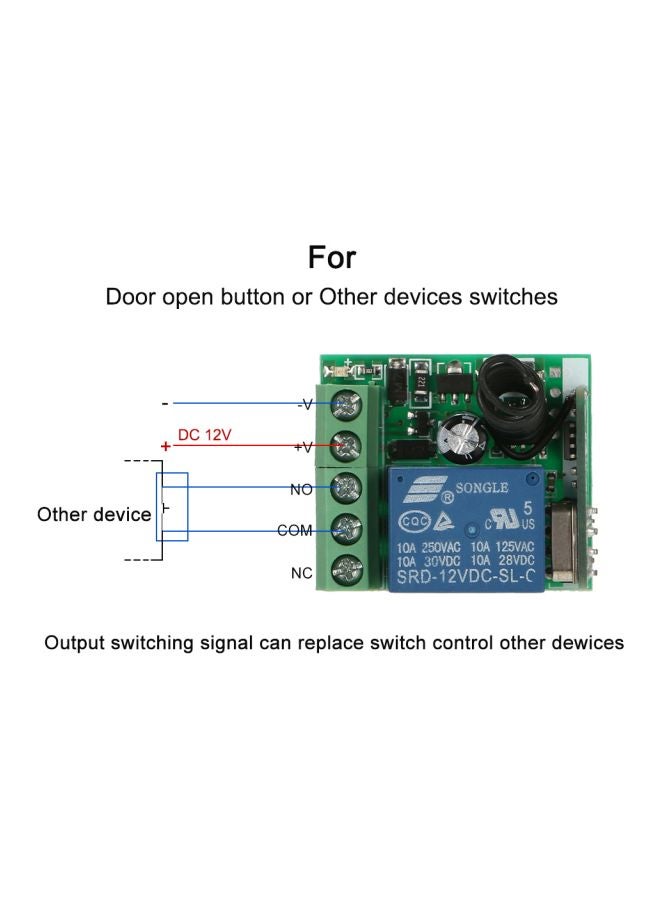 Wireless Remote Control Switch Module With RF Transmitter Remote Control Black - Image 3
