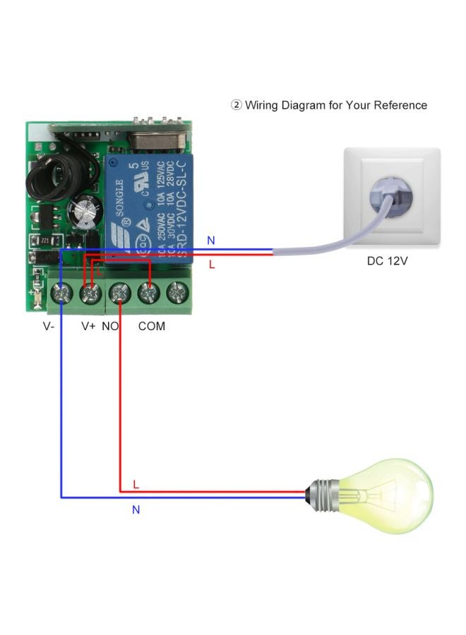Wireless Remote Control Switch Module With RF Transmitter Remote Control Black - Image 4