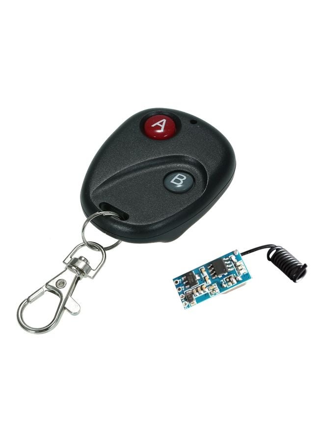 Generic 2-Piece Rf Wireless Remote Control And Switch Set Black/Silver/Blue  - Image 1