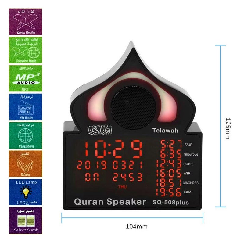 Wireless Bluetooth Speaker With Clock Display Black