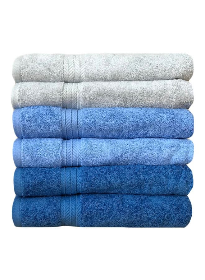 Banotex 6-Piece Egyptian Cotton Towel Set Silver/Celestial/Blue 50 x 100cm - Image 1