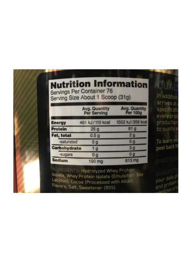 Optimum Nutrition - Gold Standard Chocolate Bliss Whey Protein Isolate - Image 1