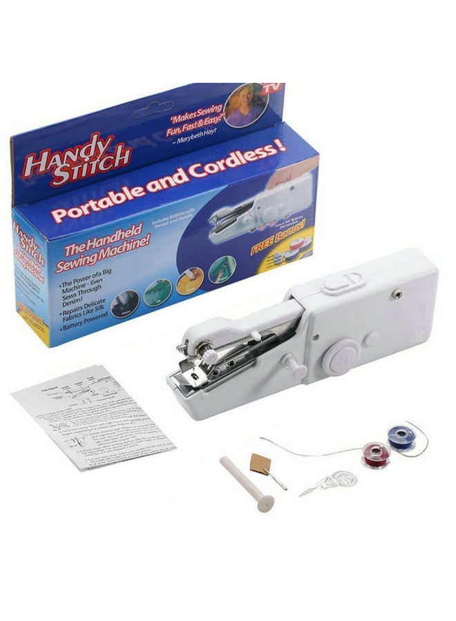 Portable And Cordless Mini Handheld Sewing Machine White 25cm  - Image 2