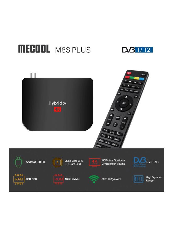 Generic - M8S Plus Android Smart TV Set-Top Box - UK Plug V7620UK Black - Image 1