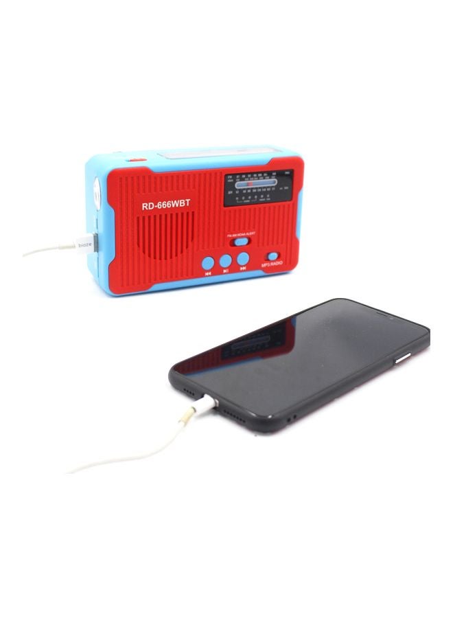 جهاز إرسال FM يعمل بالطاقة الشمسية RD-666T أزرق/أحمر/فضي - Image 2