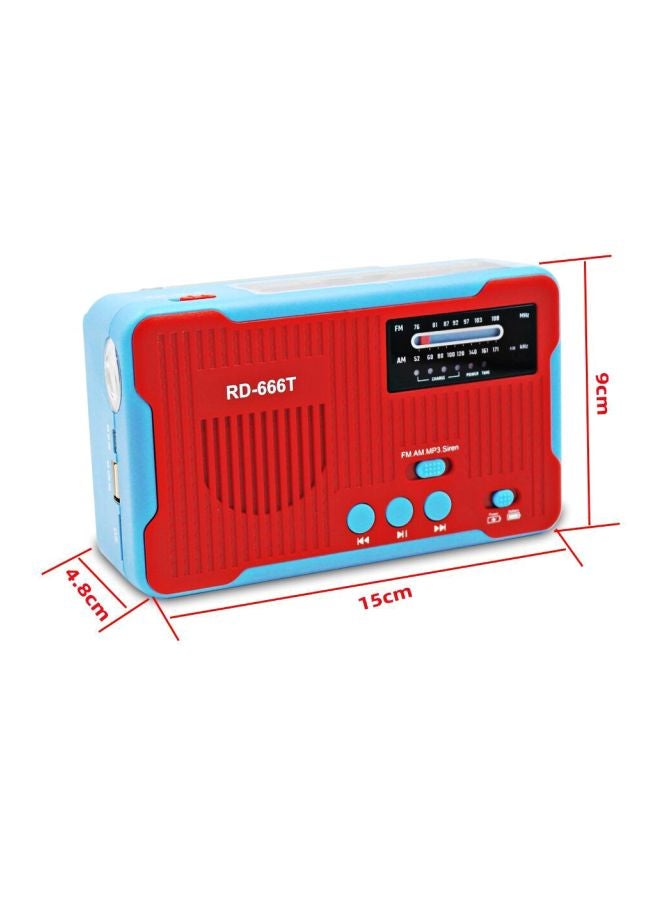 جهاز إرسال FM يعمل بالطاقة الشمسية RD-666T أزرق/أحمر/فضي - Image 3