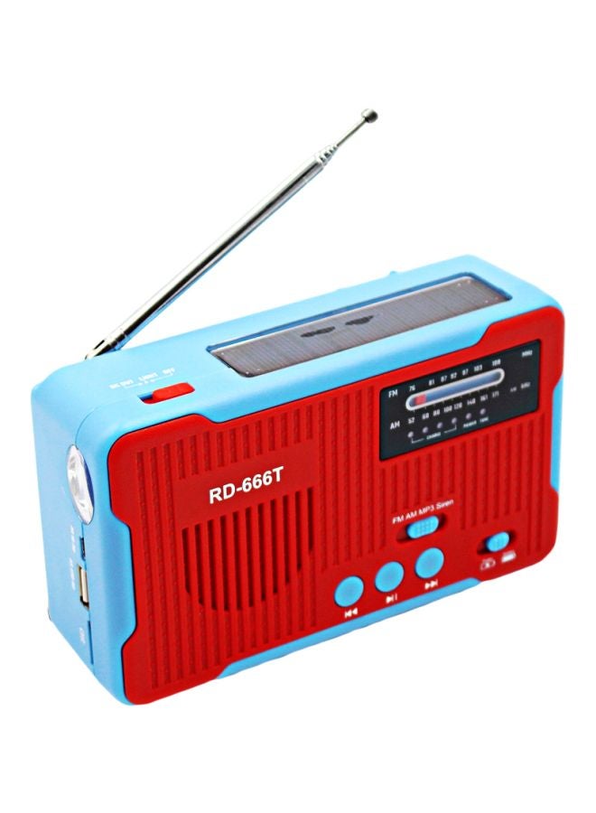 جهاز إرسال FM يعمل بالطاقة الشمسية RD-666T أزرق/أحمر/فضي - Image 1