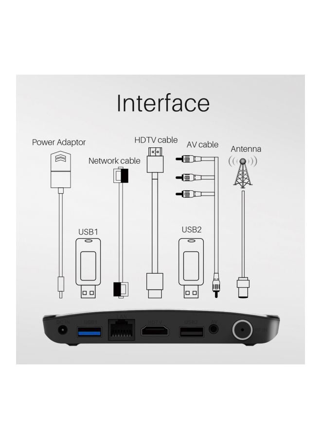 Generic - M8S Plus Android Smart TV Set-Top Box - UK Plug V7620UK Black - Image 1
