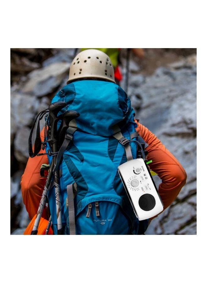 Multifunctional Solar Powered FM Radio With LED Flashlight V6930W White/Black  - Image 2
