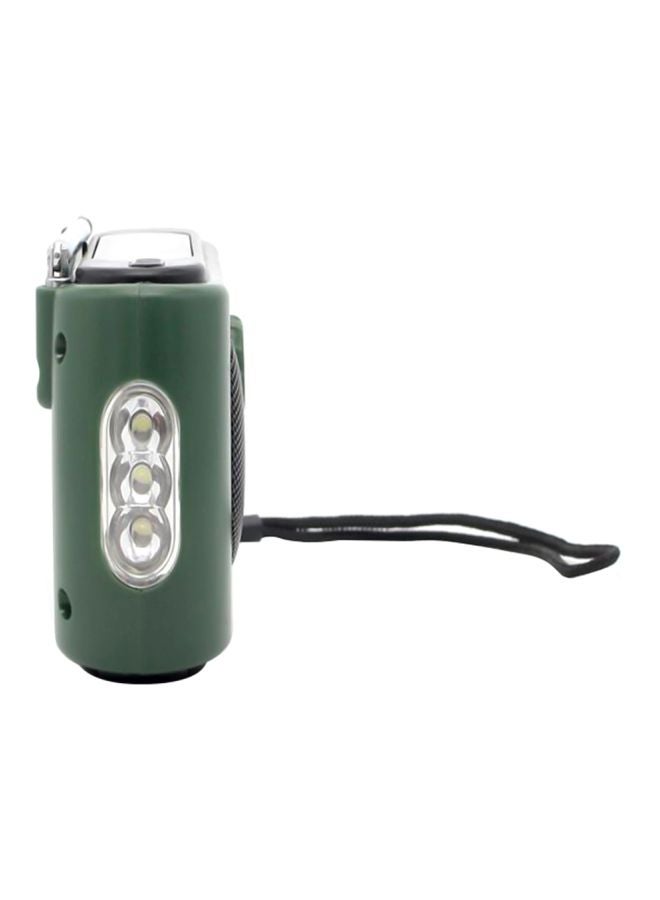 Multifunctional Solar Powered FM Radio With LED Flashlight V6930G Green/Black - Image 2