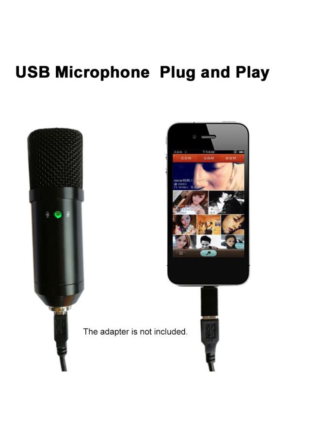 ماركة غير محددة ميكروفون BM830 بمنفذ USB مع حامل ثلاثي القوائم V7574B أسود  - Image 2