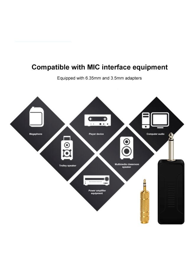 طقم ميكروفون لاسلكي UHF يثبت على الرأس مع جهاز استقبال مكون من قطعتين V7560 أسود - Image 4