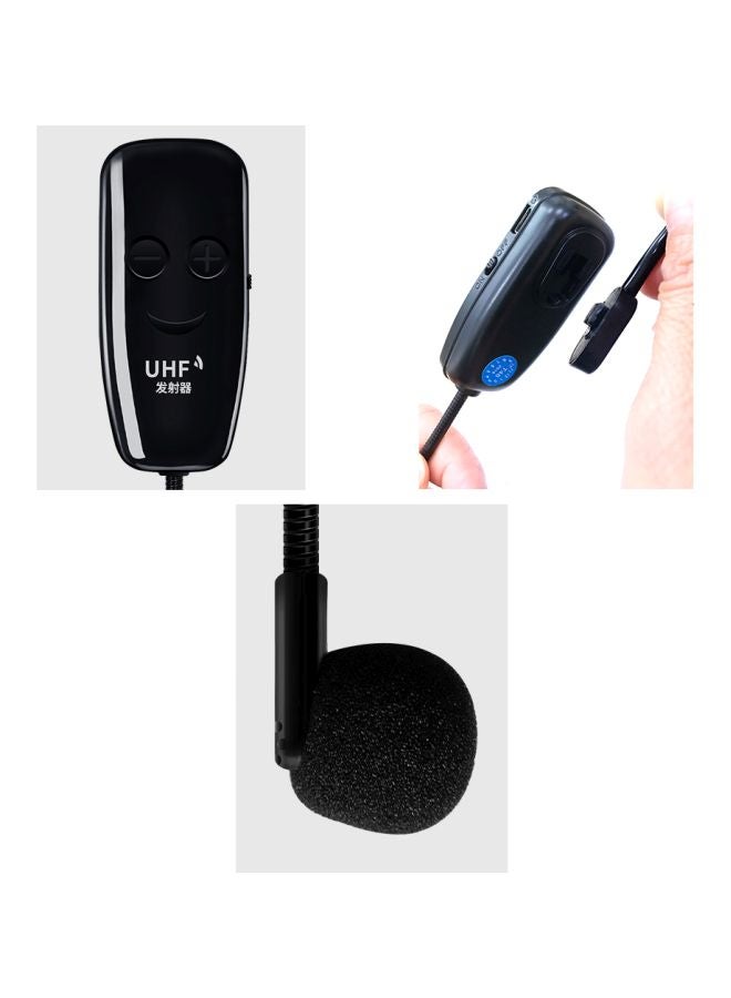 طقم ميكروفون لاسلكي UHF يثبت على الرأس مع جهاز استقبال مكون من قطعتين V7560 أسود - Image 5