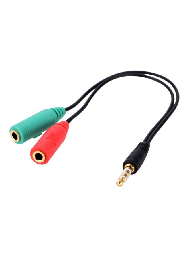Generic 4-Segment Male To Dual 3-Segment Female Audio Cable Black/Blue/Red  - Image 1