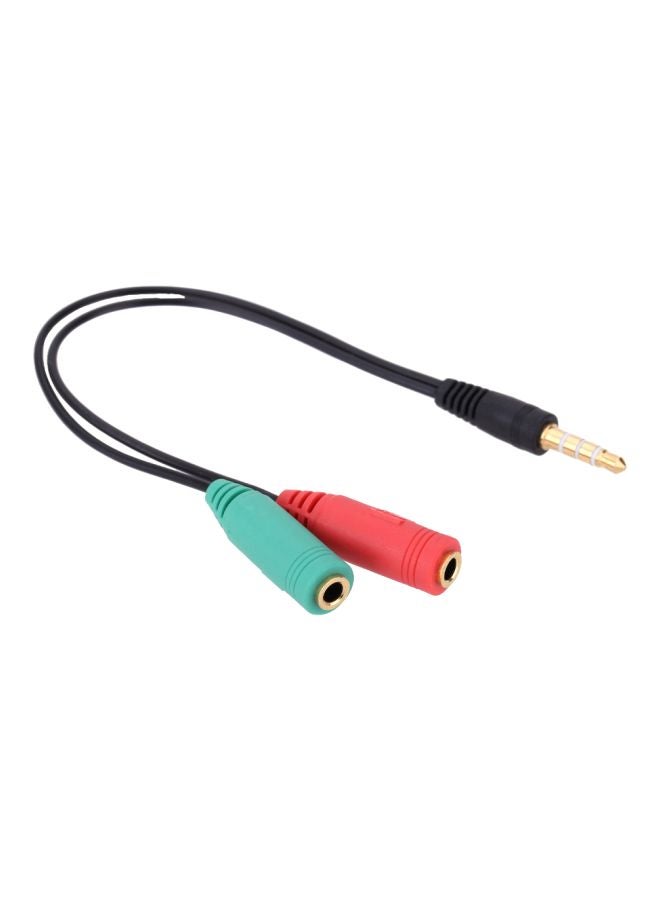 Generic 4-Segment Male To Dual 3-Segment Female Audio Cable Black/Blue/Red  - Image 2
