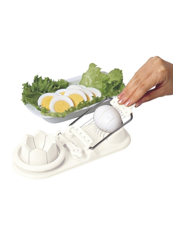 Generic - 2 in1 Multifunction Kitchen Egg Slicer Brown 7.9 x 3.5 x 1.5inch - Image 1