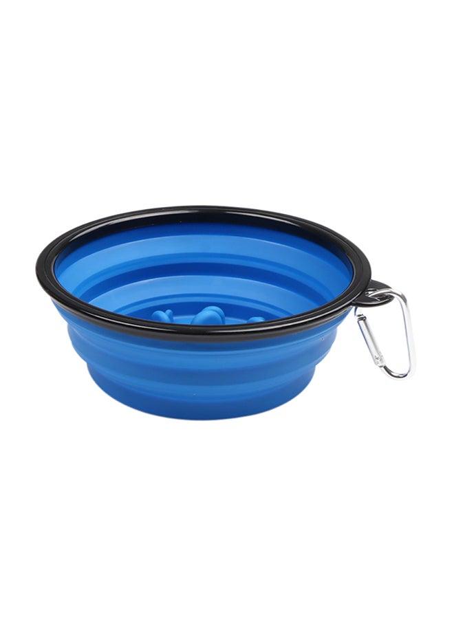Portable Silicone Pet Bowl Blue/White 18centimeter - Image 1