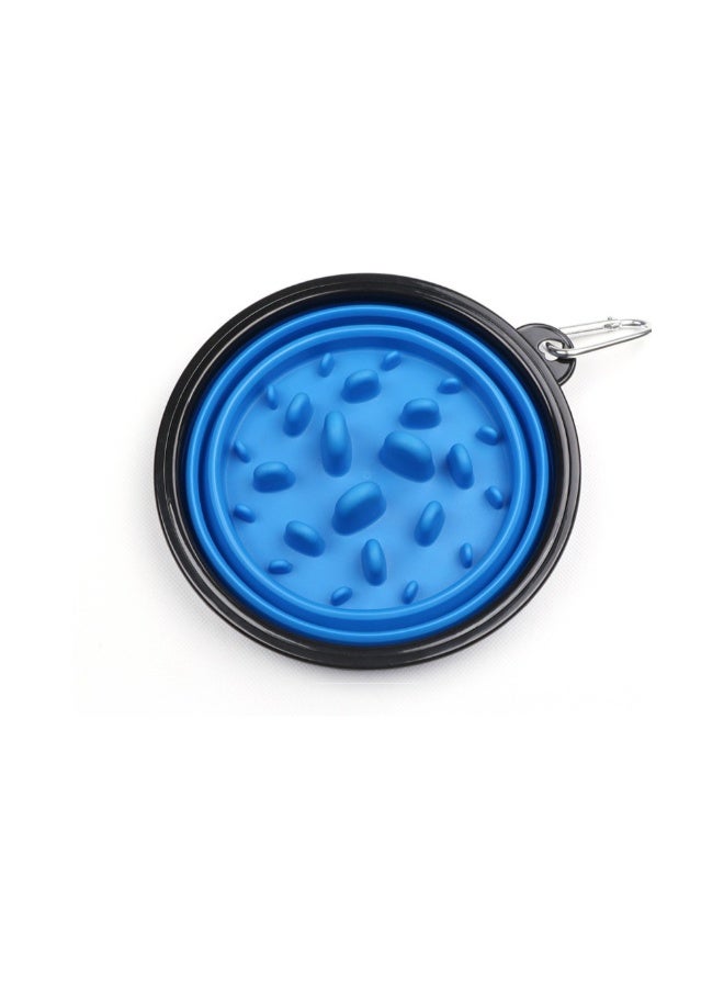 Portable Silicone Pet Bowl Blue/White 18centimeter - Image 2